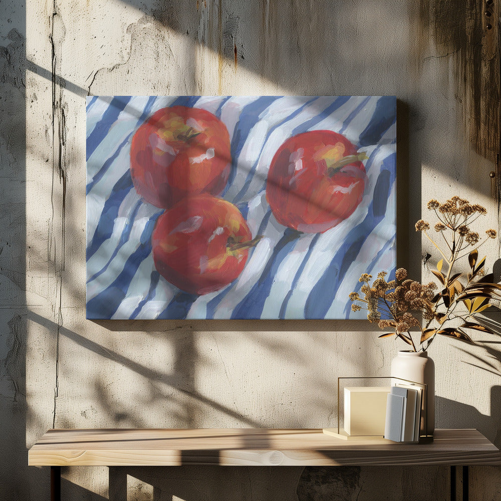 Drie rode appels | Canvas