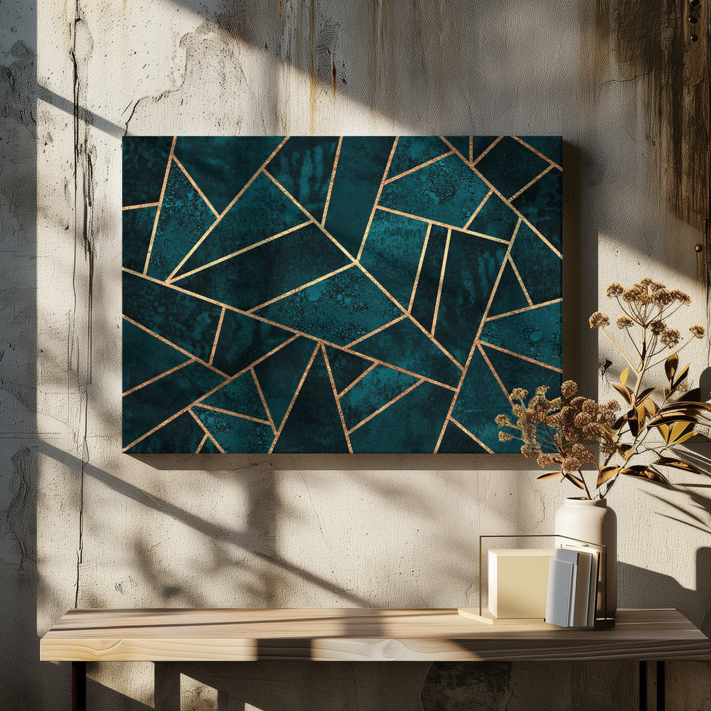Diepblauwe steen | Canvas