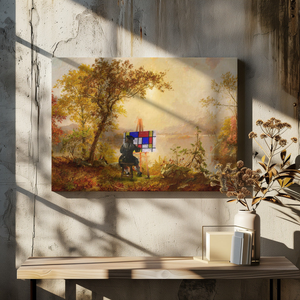 Kubistisch landschap | Canvas