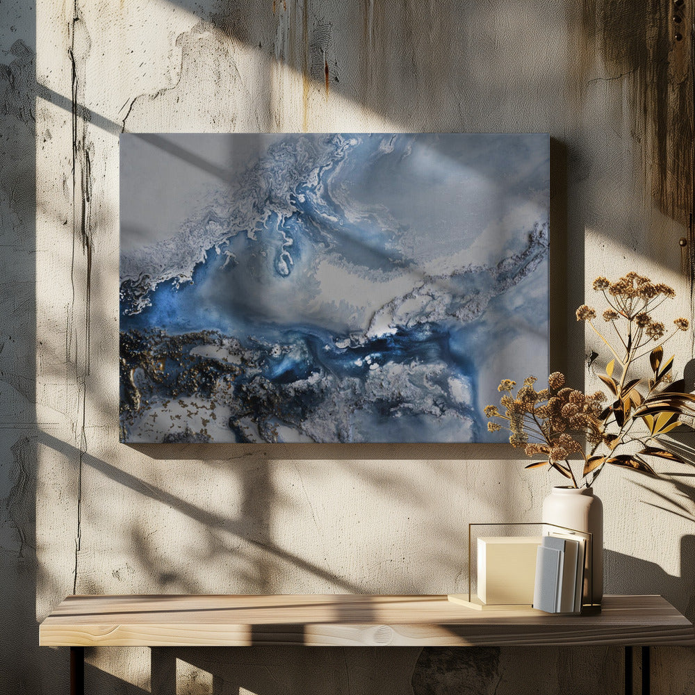 Abstract GRIJSblauw - Arctische wateren | Canvas