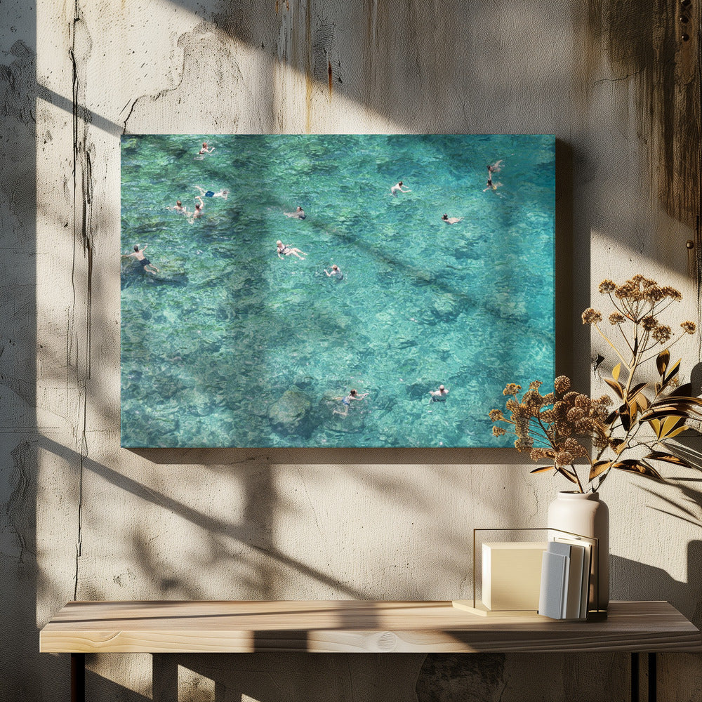 Zwemmen in de zee | Canvas