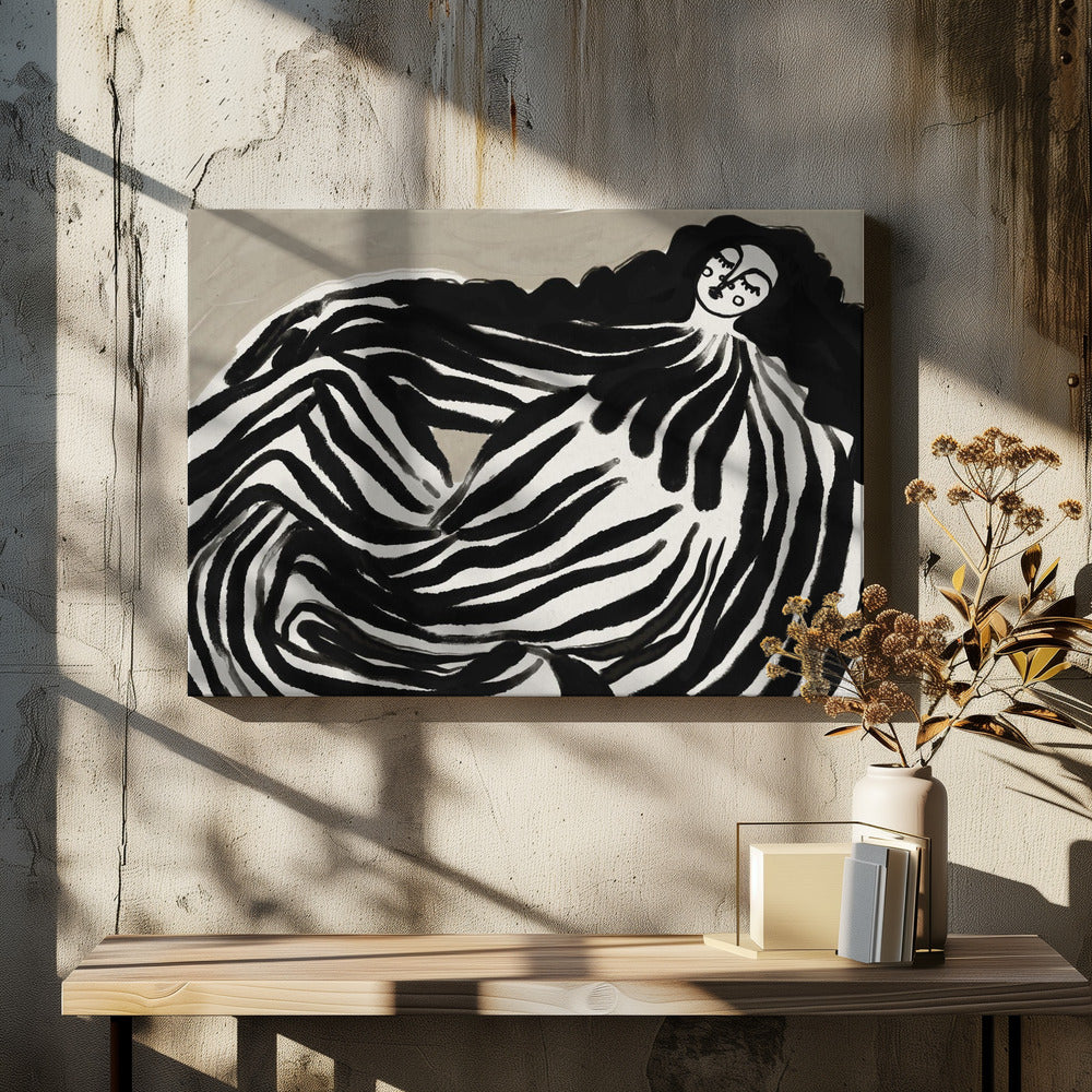 Monochrome golven | Canvas
