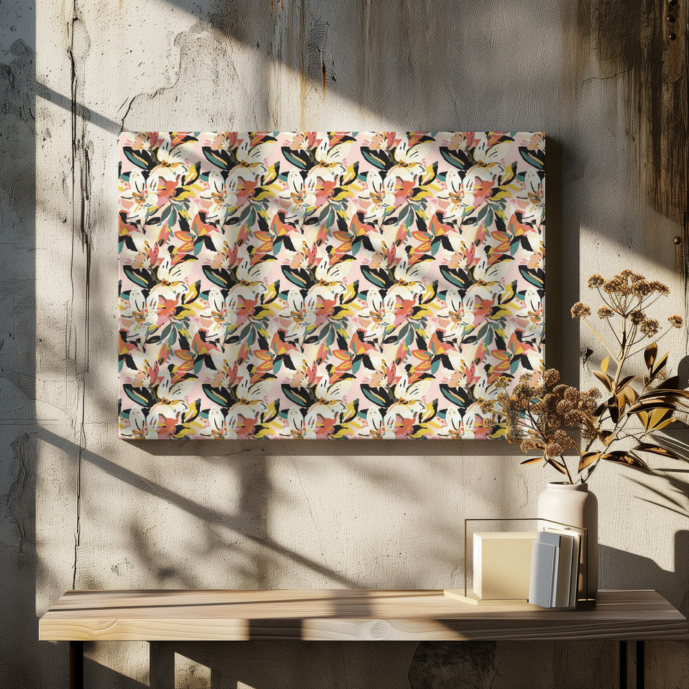 Bloemenfusie Geluk | Canvas