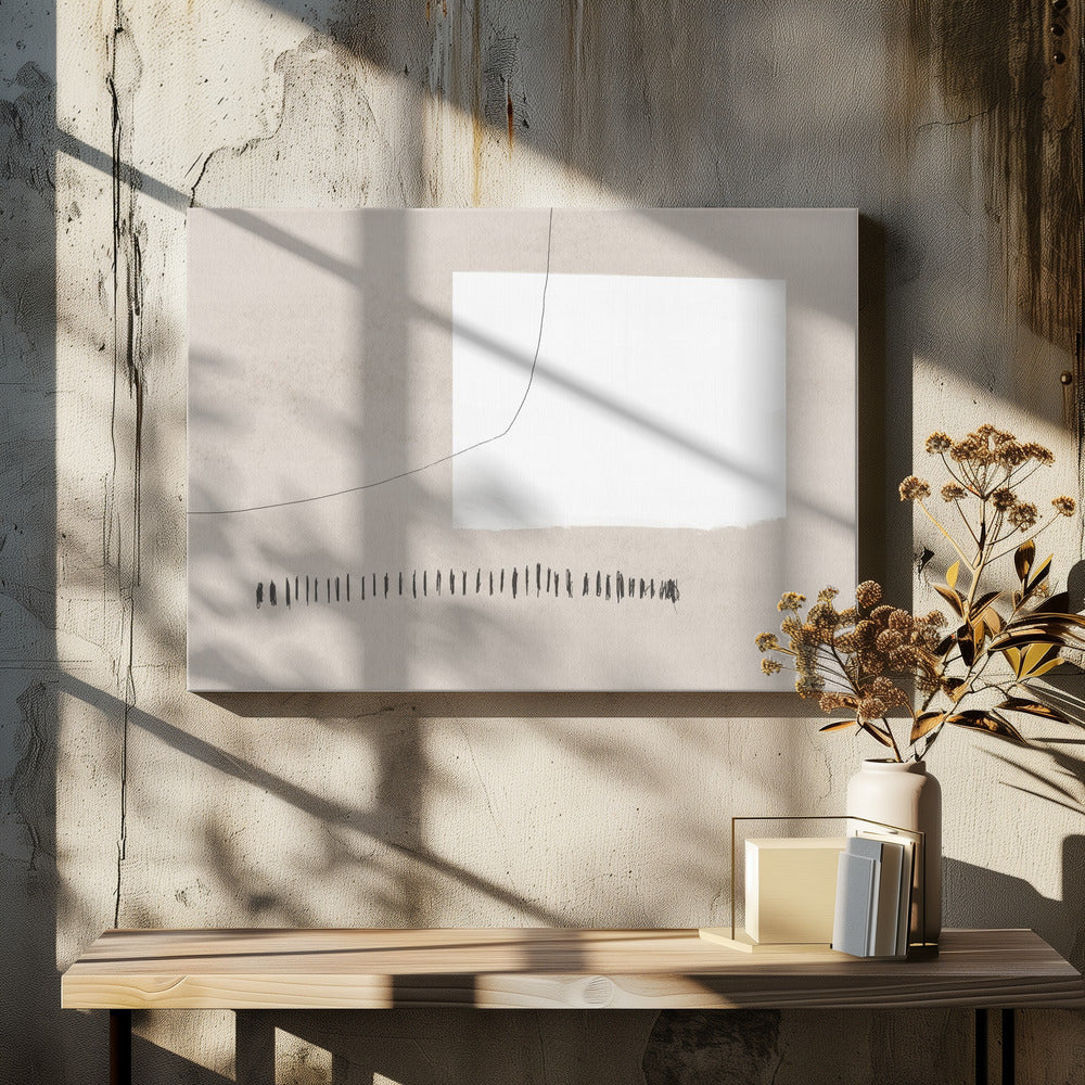 Witte rechthoek contrasterend | Canvas