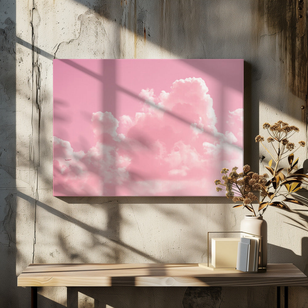 Bewolkt met een vleugje roze | Canvas