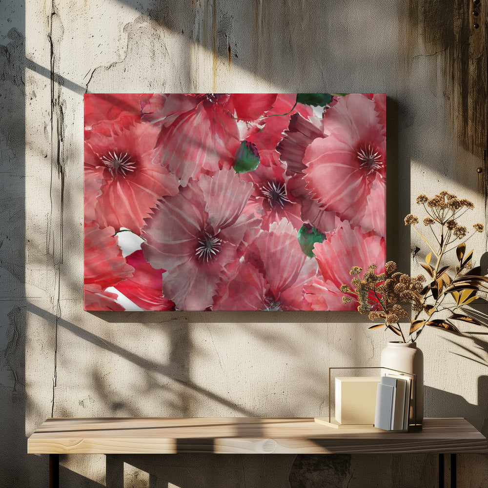Grote rode bloemen 2 | Canvas
