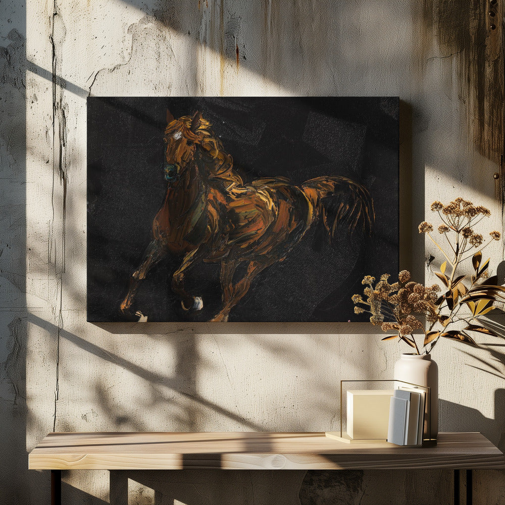 Een bruin paard | Canvas