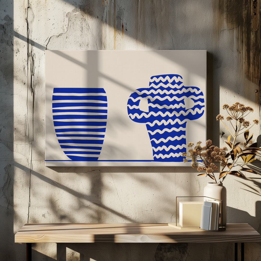 Blauwe vazen | Canvas