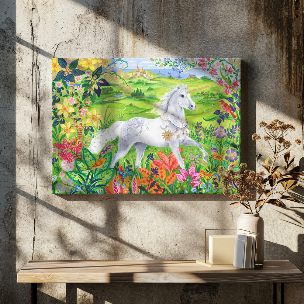 Majestueus wit paard | Canvas