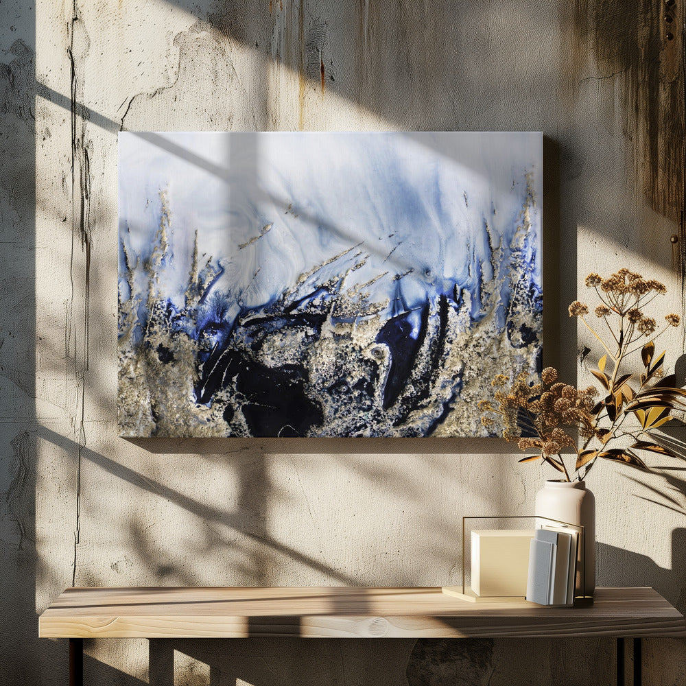 Dramatische kunst - Gouden rotsen | Canvas