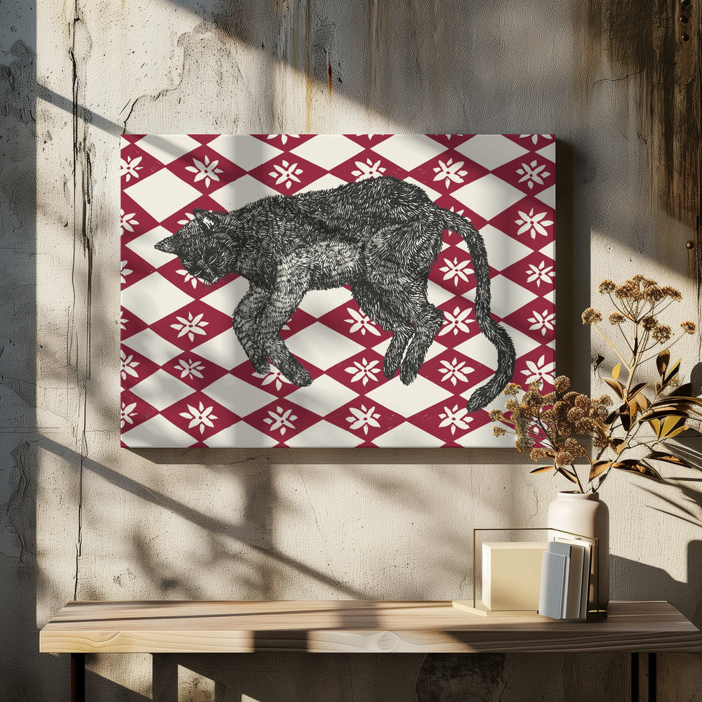 Slapende kat I | Canvas
