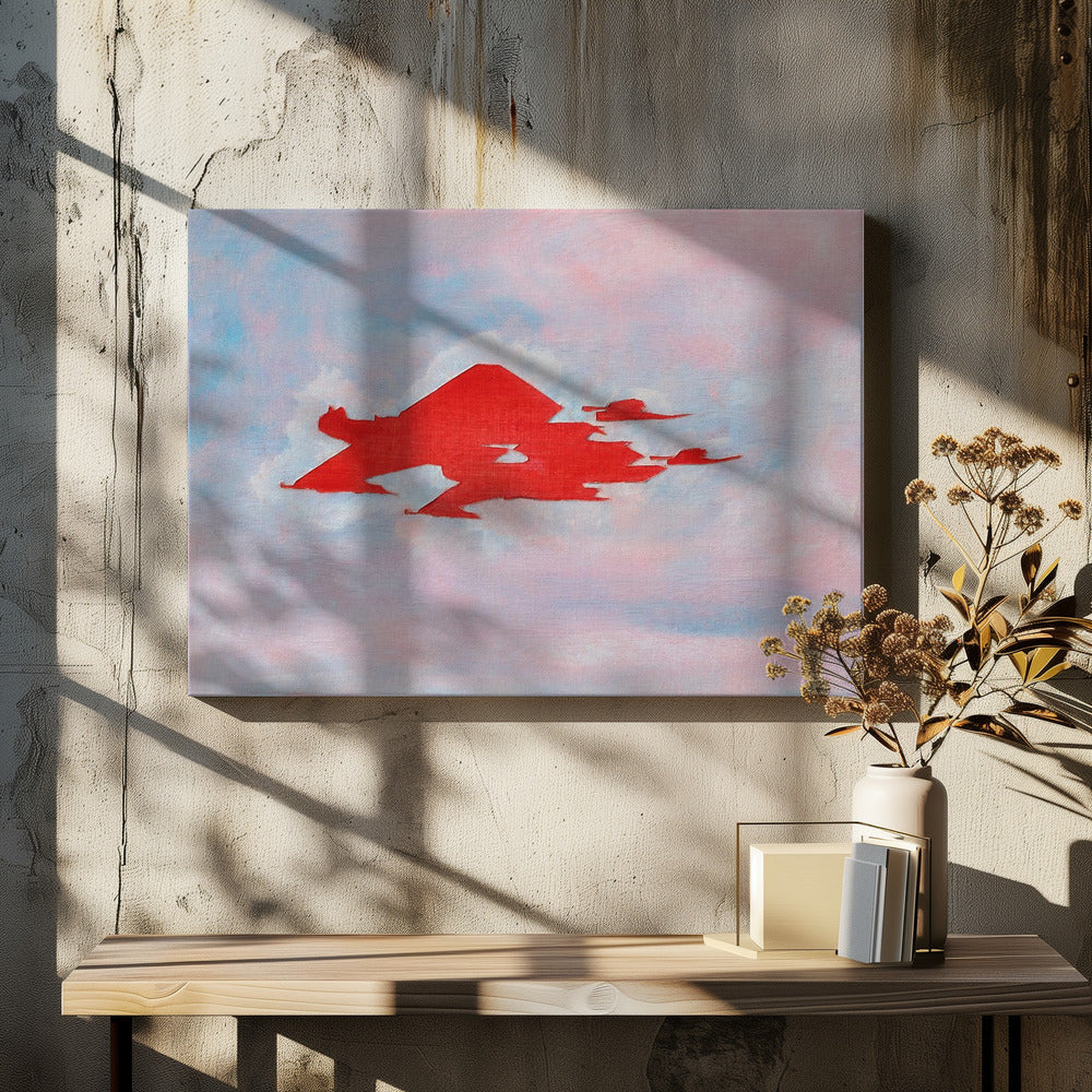 UAP Rood, Bewolkte Lucht | Canvas