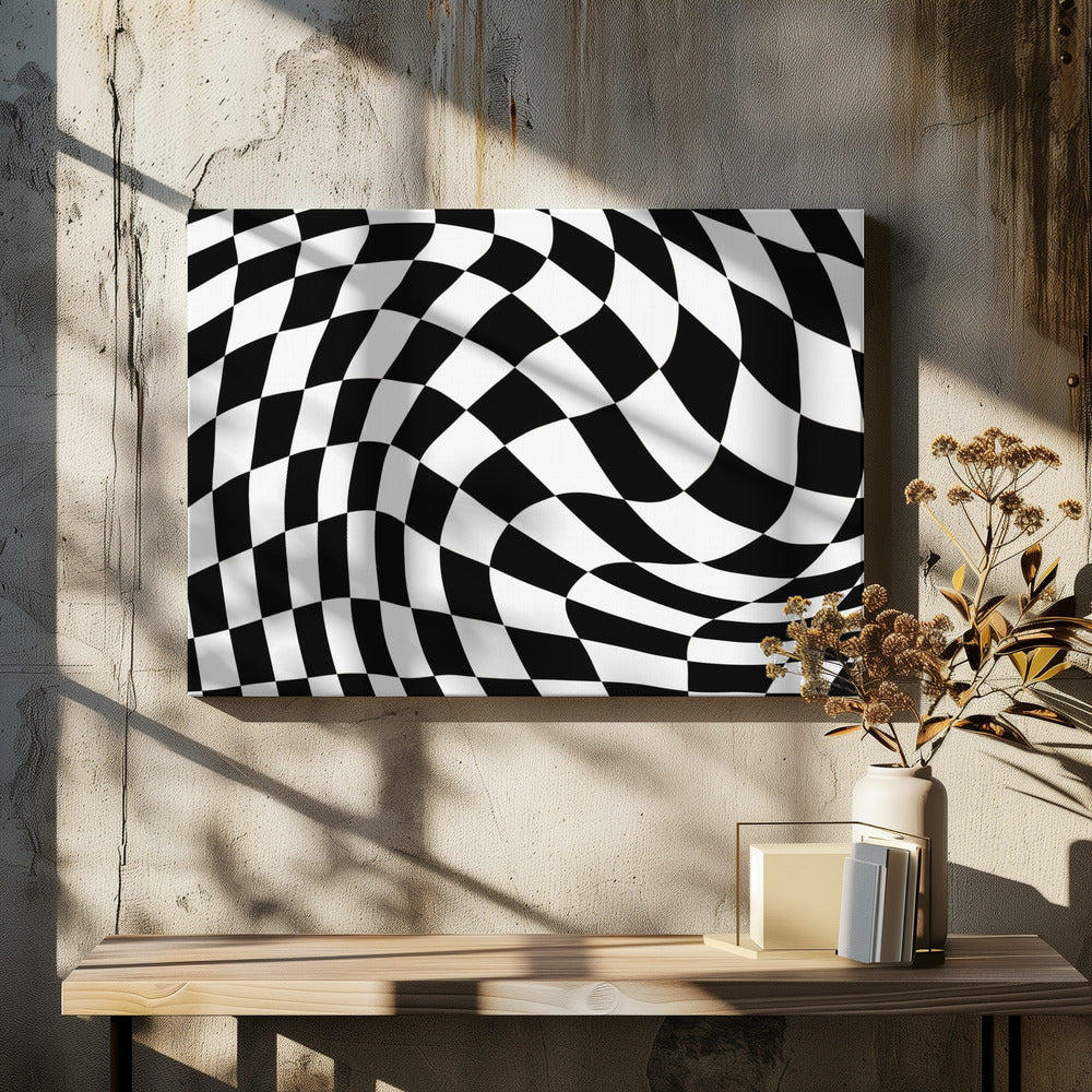 Dambord zwart-wit | Canvas