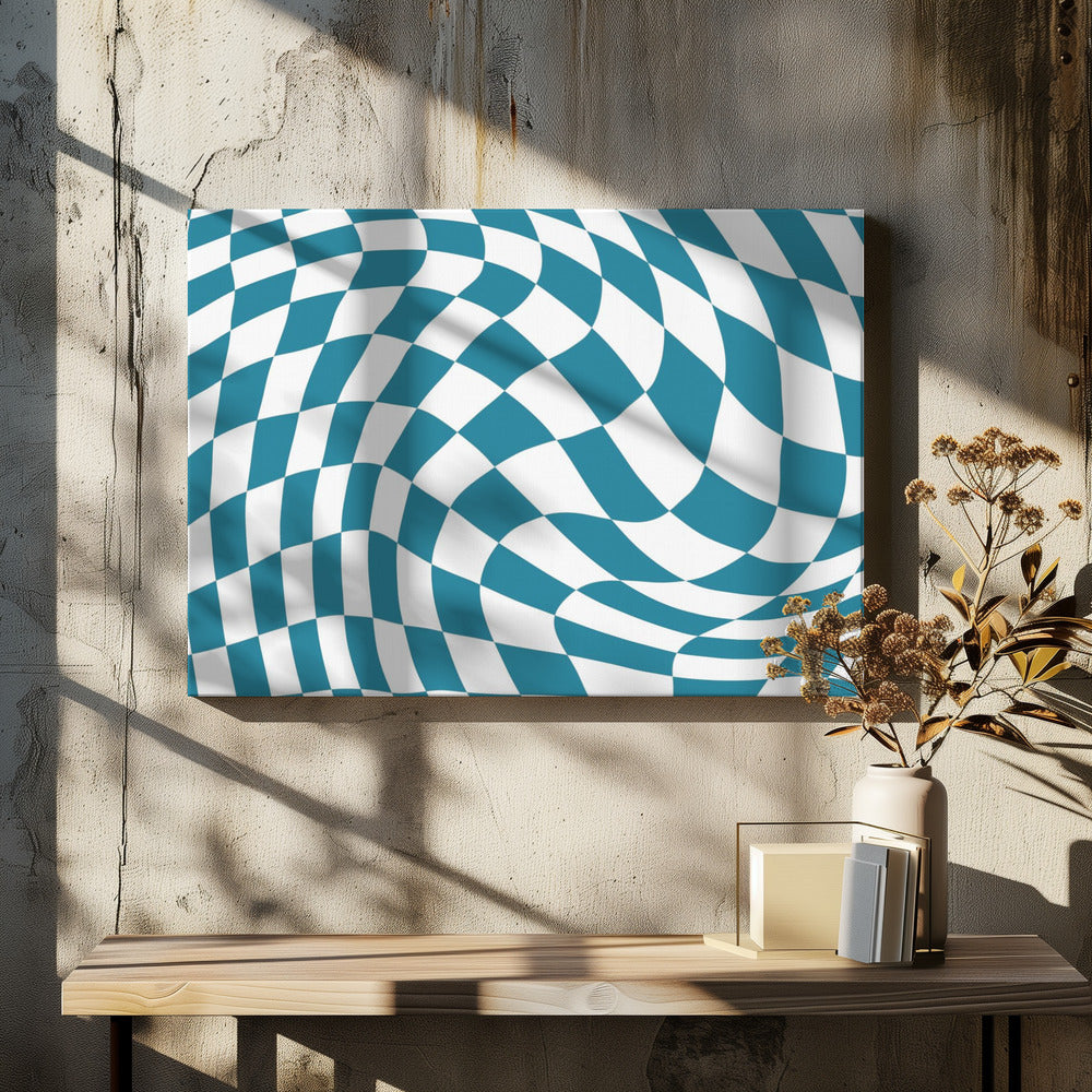 Blauw schaakbord | Canvas