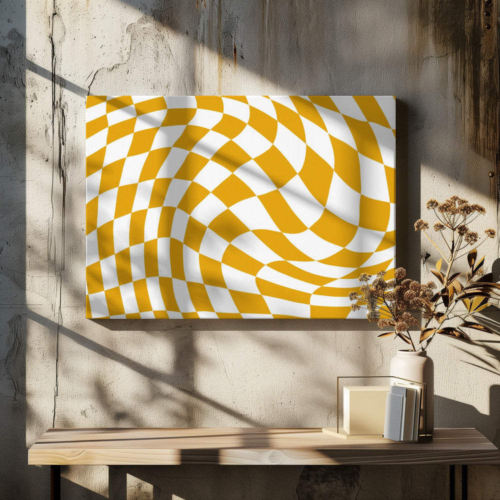 Geel schaakbord | Canvas