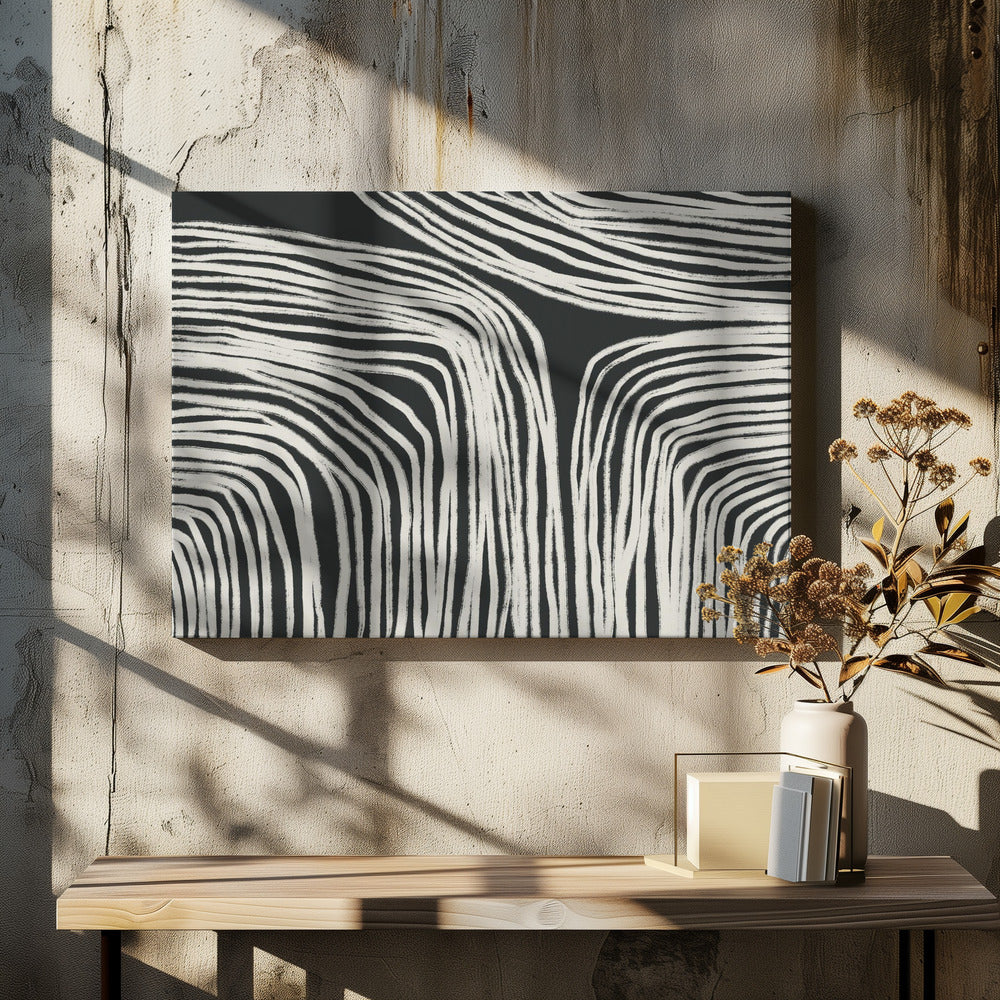 Gebogen strepen stromen | Canvas