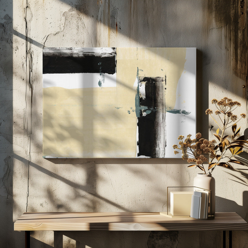 Neutrale & Zwarte Kunstdruk Nr. 2 | Canvas