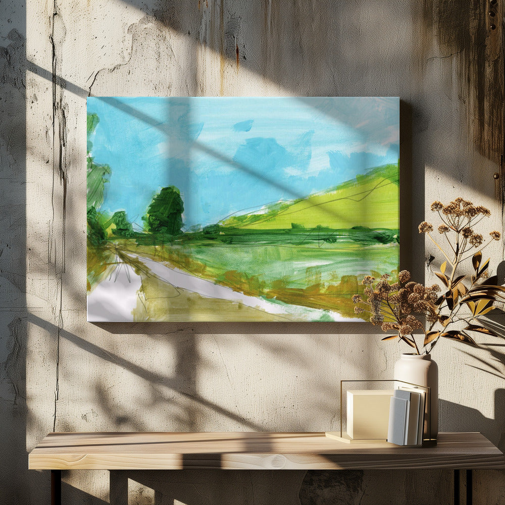 Landschap op het platteland 3 | Canvas