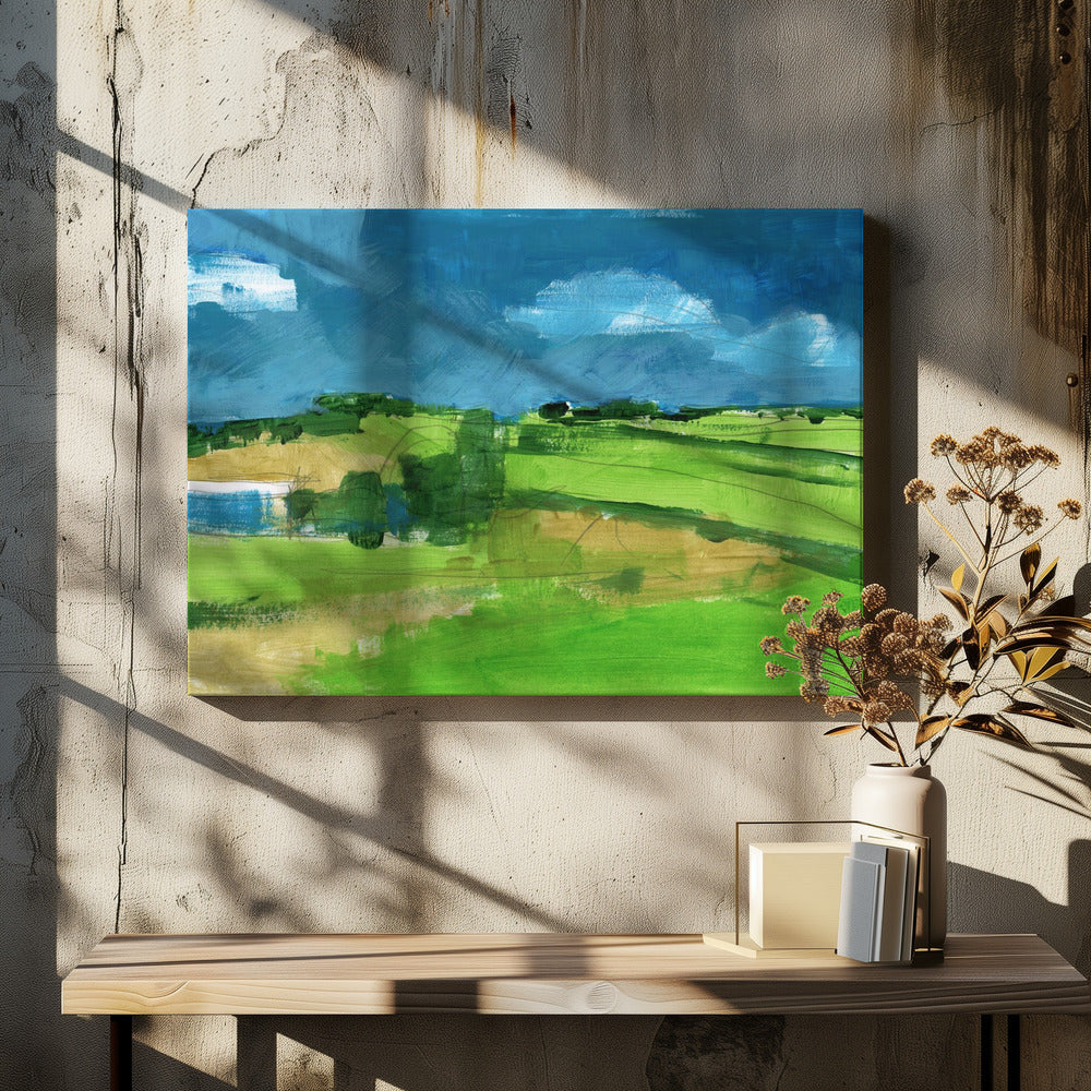 Landschap op het platteland 4 | Canvas