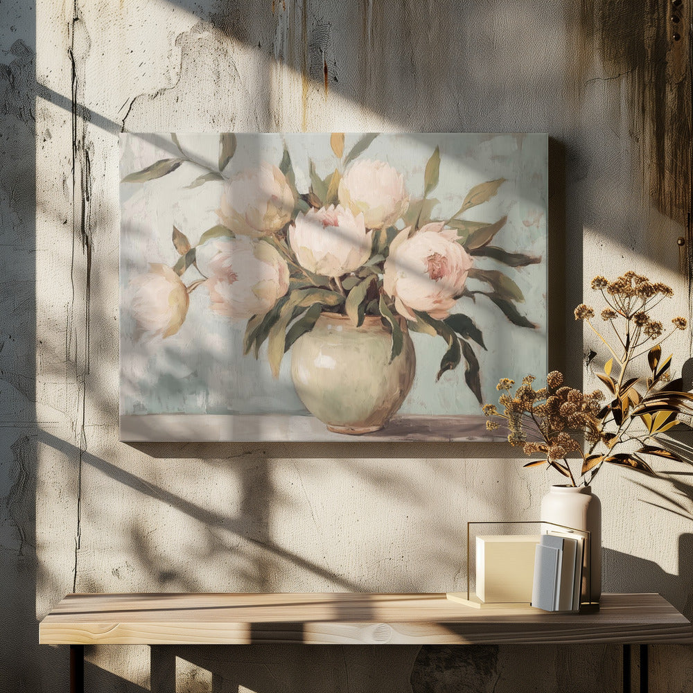 Pioenrozen Bloemstilleven | Canvas