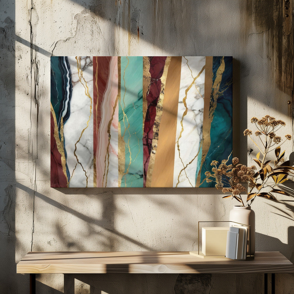 Marmeren texturen met rijke gouden aderen | Canvas