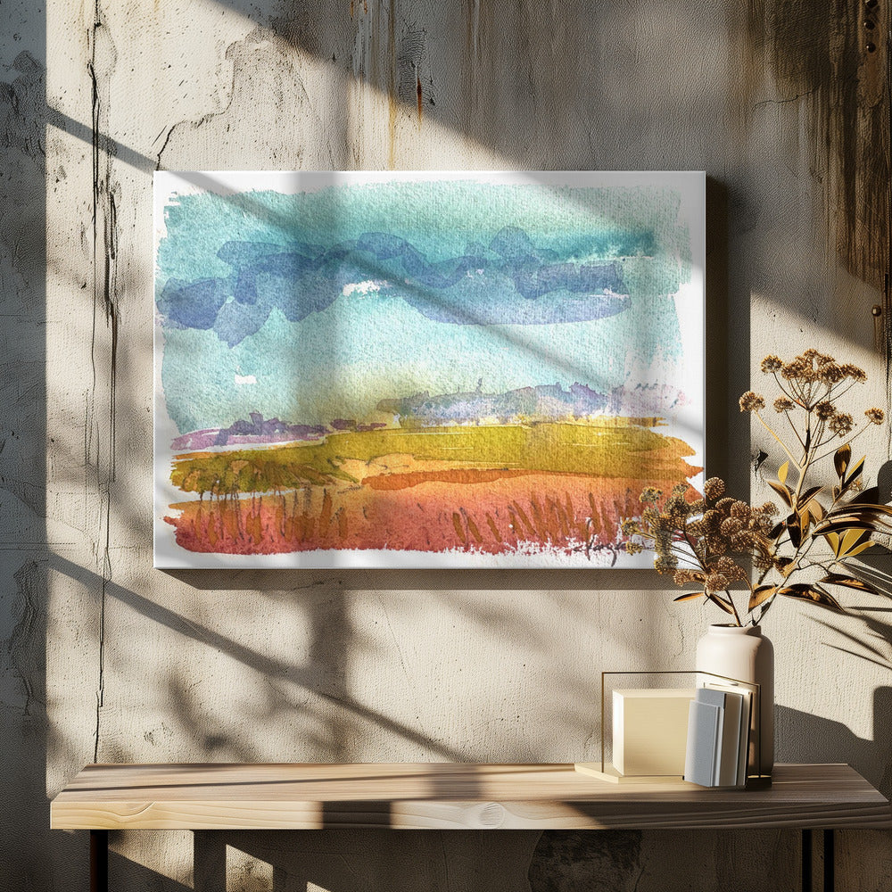 Blauwe luchten horizon | Canvas