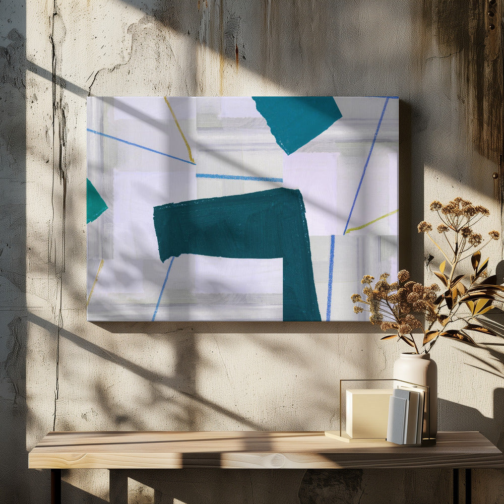 Abstracte compositie in blauw 3 | Canvas