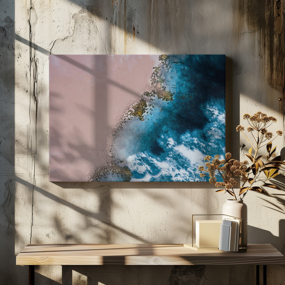 Luchtfoto kust - Winderig strand | Canvas