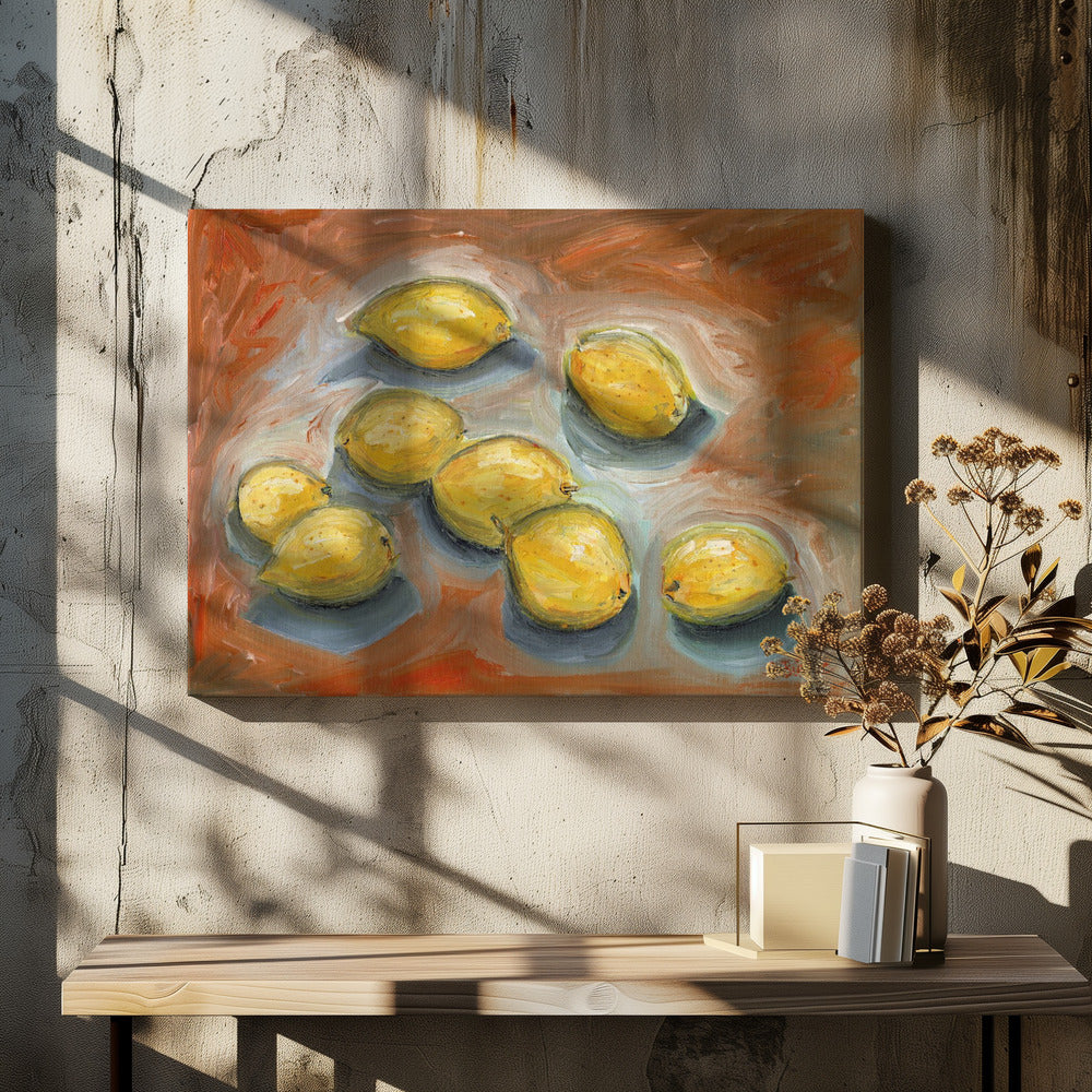 Citroenen met schaduw | Canvas