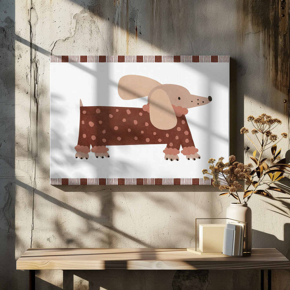 Gestippelde teckel | Canvas