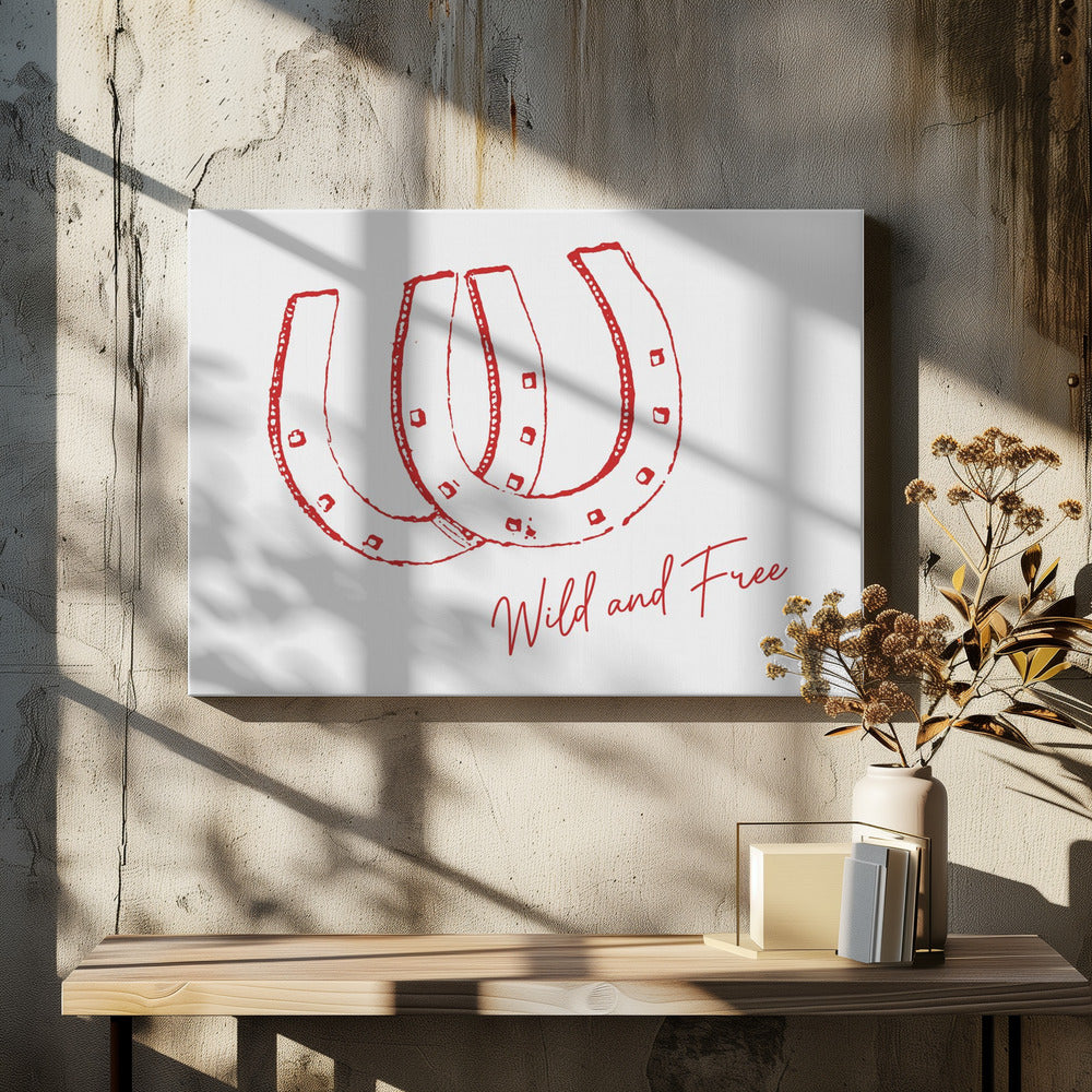 Hoefijzer Wild en Vrij Rood | Canvas