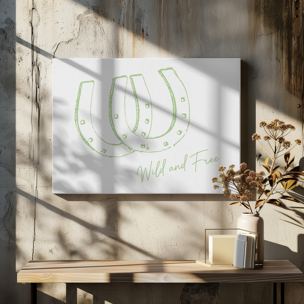 Hoefijzer Wild en Vrij Saliegroen | Canvas