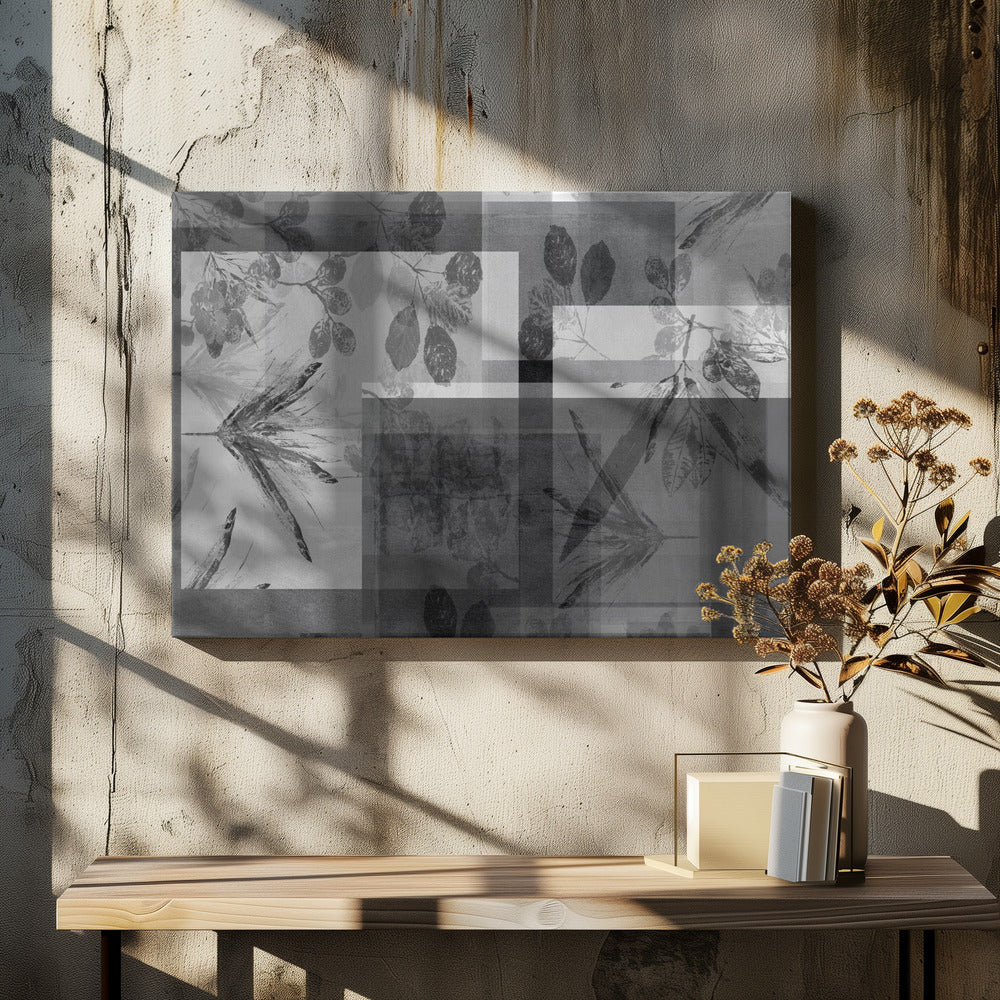Abstracte botanische afbeeldingen in neutrale tinten | Canvas