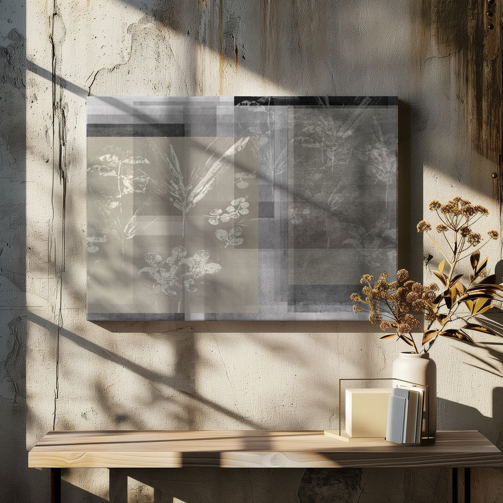 Abstracte botanische afbeeldingen in neutrale tinten | Canvas