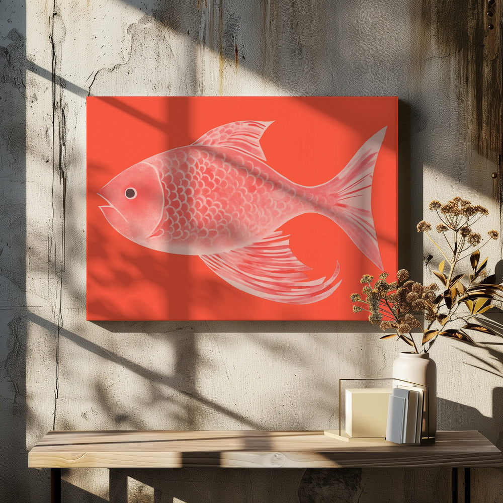Rode fantasievis | Canvas