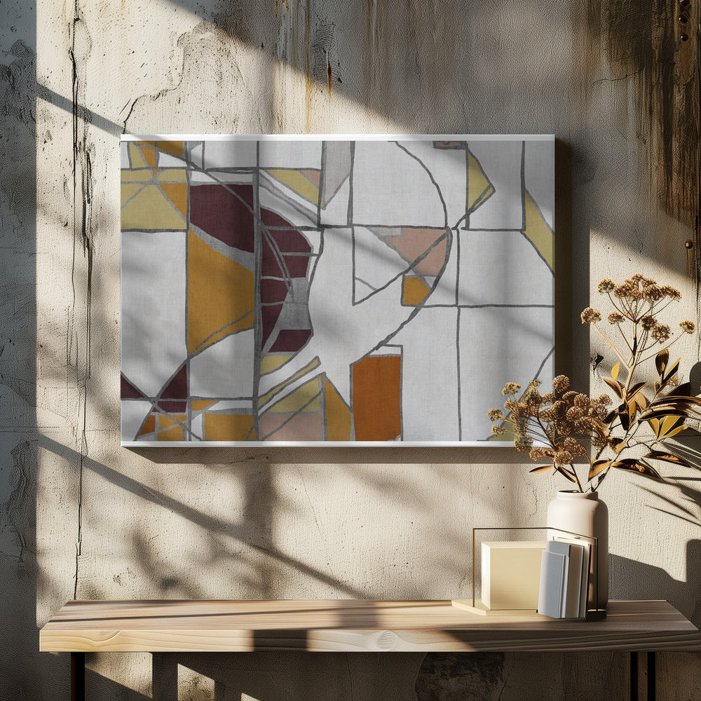 Abstracte geometrische vormen in warme tinten | Canvas