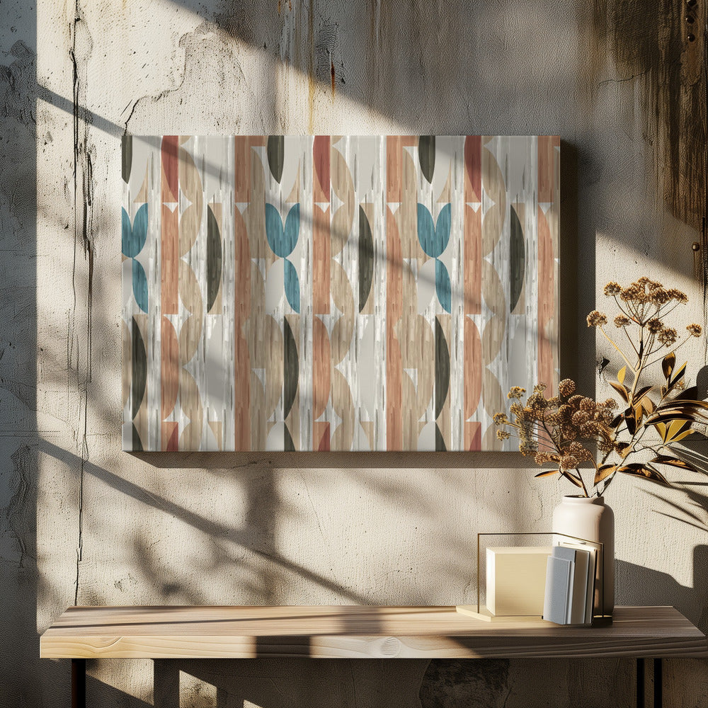 Retro moderne vormen met geometrisch abstract ontwerp | Canvas