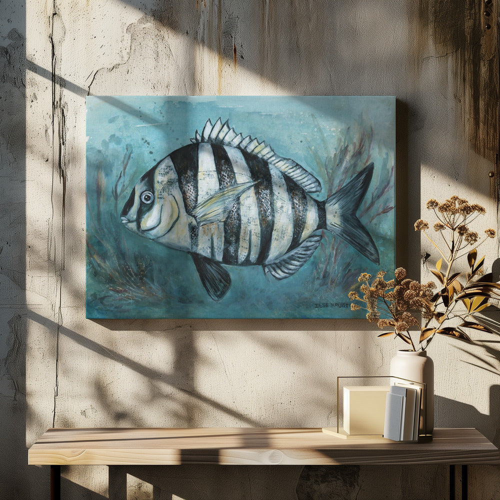 Gestreepte Zee Schoonheid | Canvas