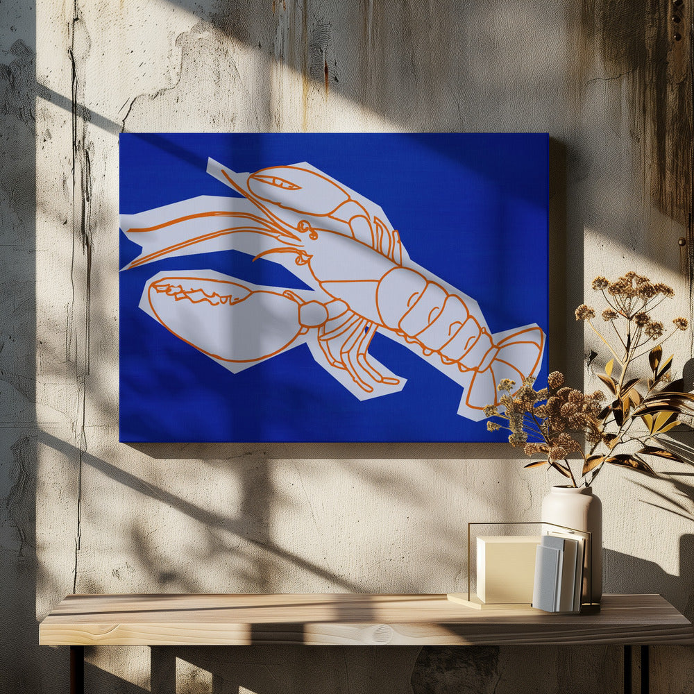 Kreeft in Lijnen | Canvas