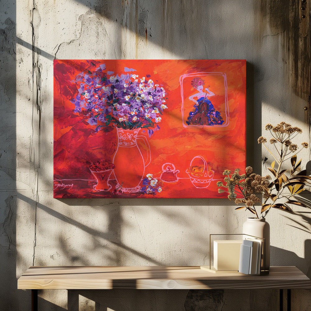 Vaas met portret | Canvas