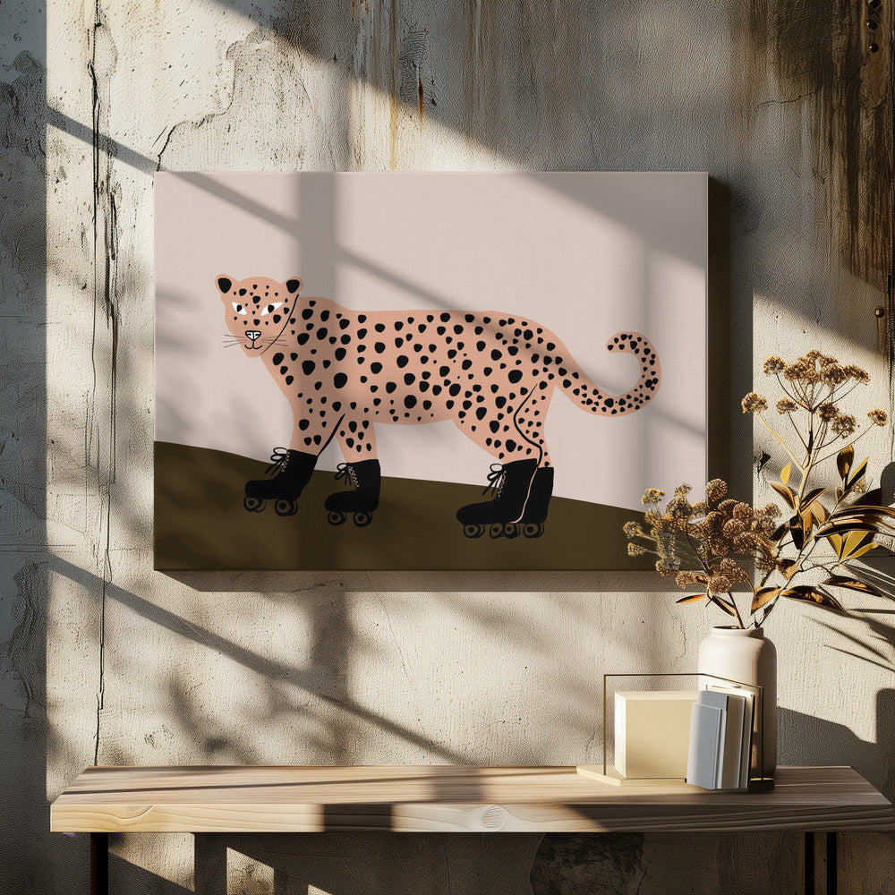 Luipaard schaatsen | Canvas