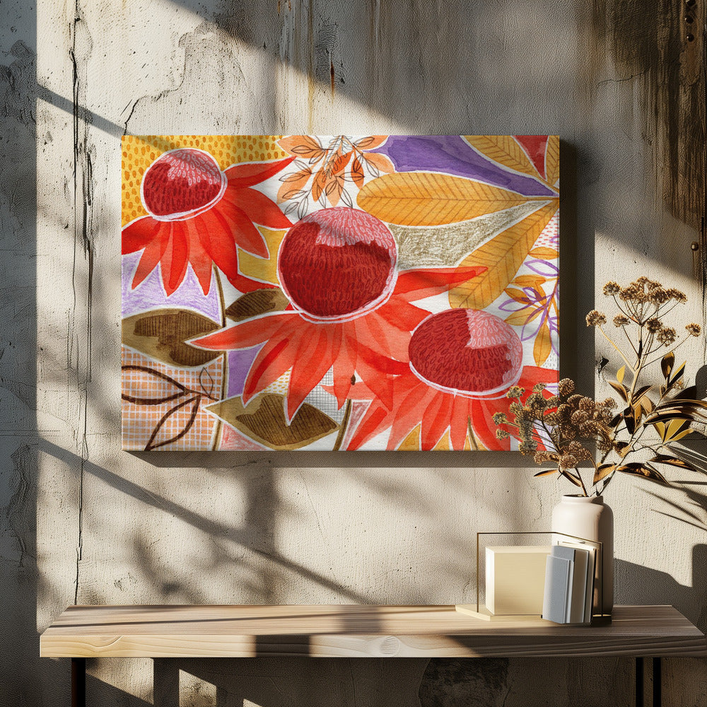 Gelaagde botanische aquarel | Canvas
