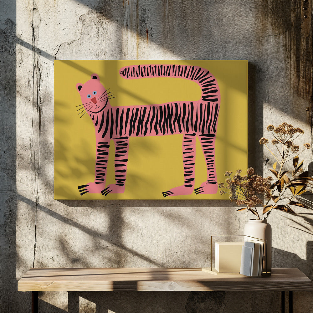 Tijgerkat geel | Canvas