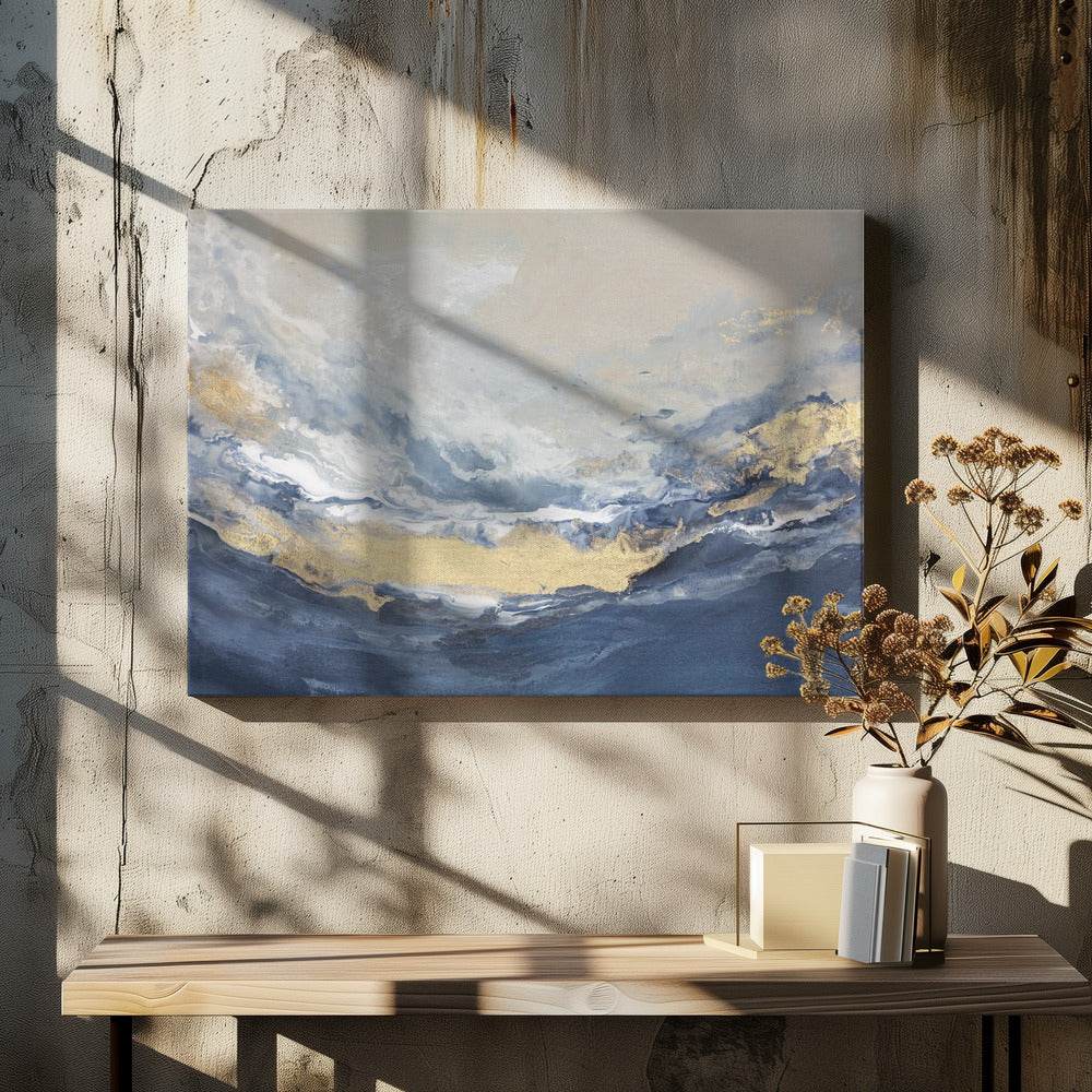Gouden Horizon Golven | Canvas