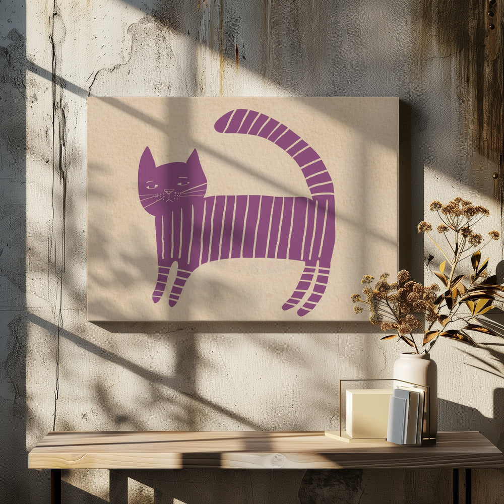 Mauve kattenkamer | Canvas