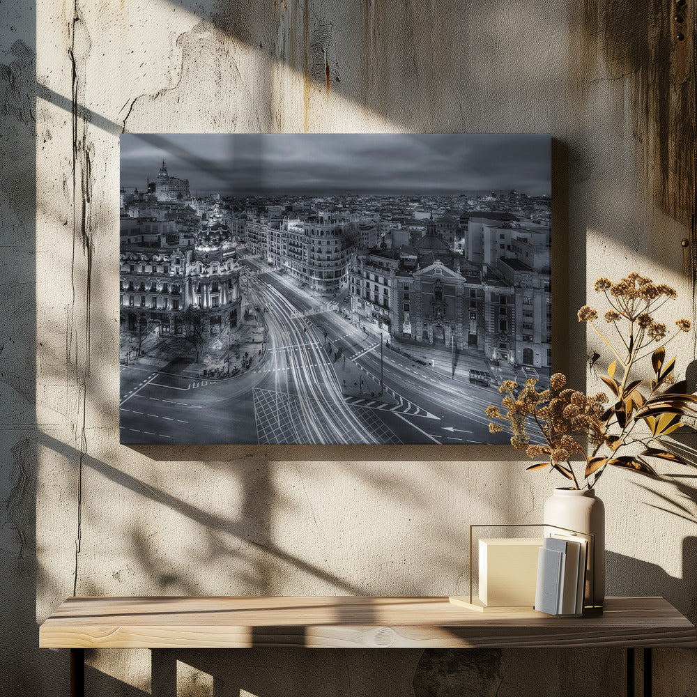 Stadslichten van Madrid | Canvas