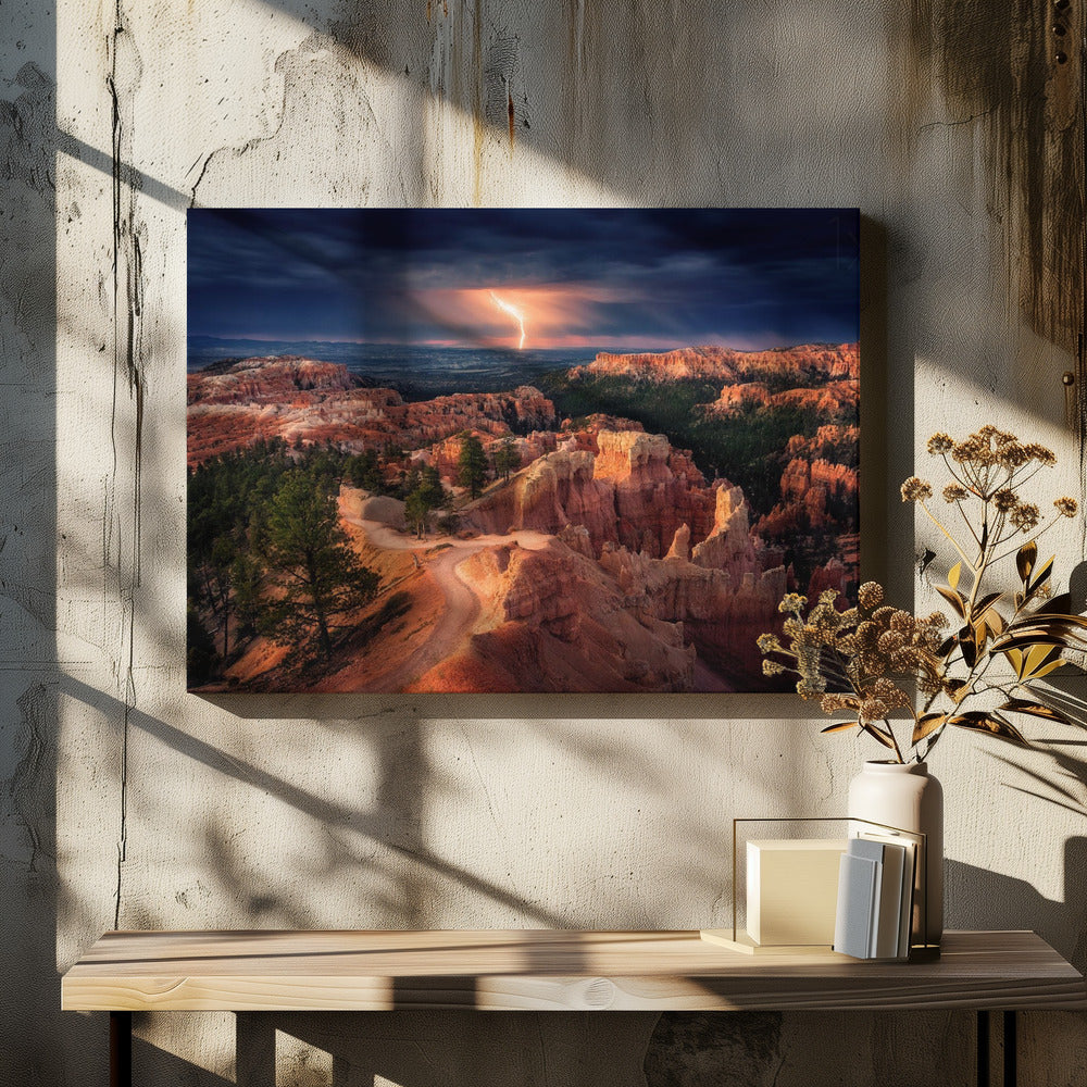 Bliksem boven Bryce Canyon | Canvas