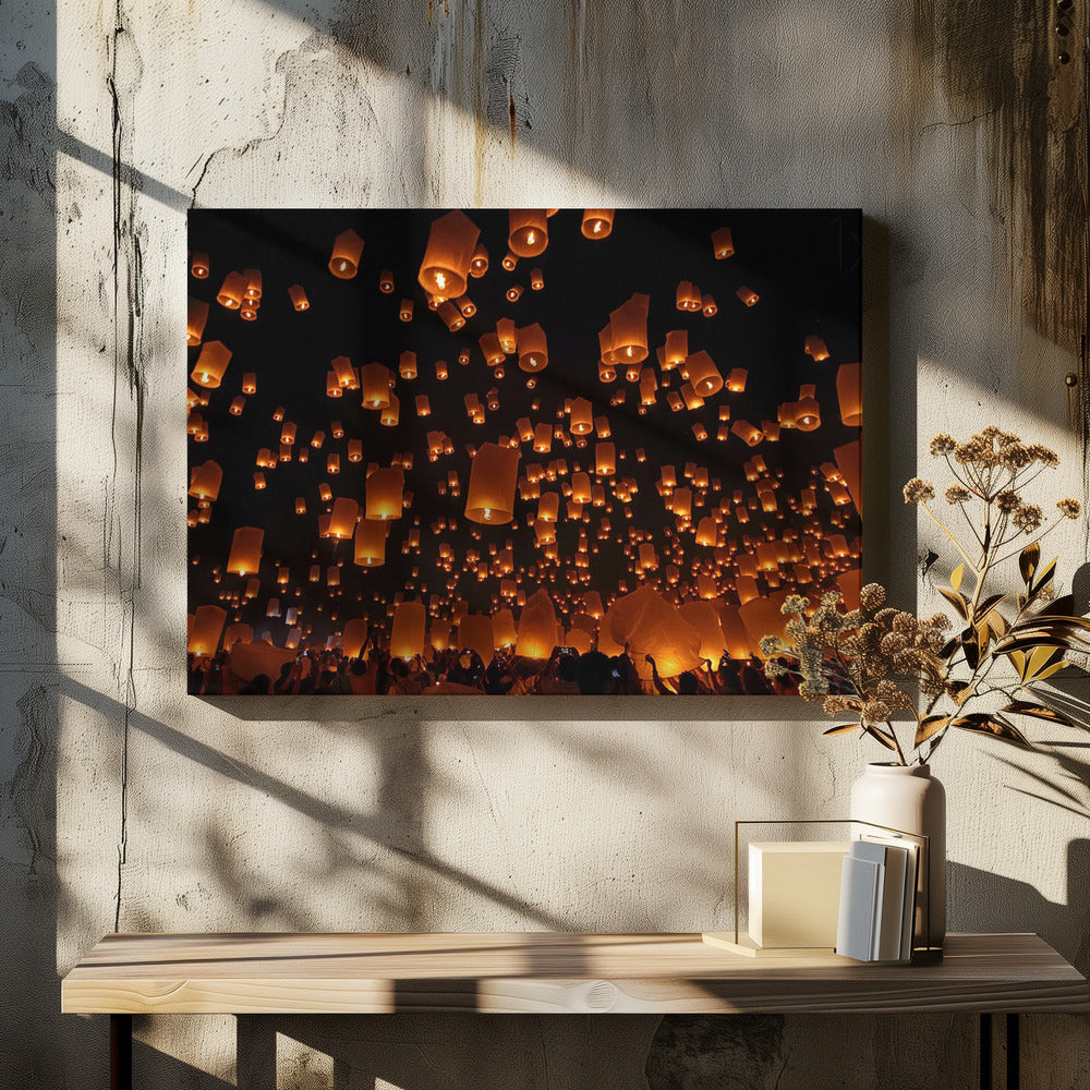 Drijvende lantaarns | Canvas