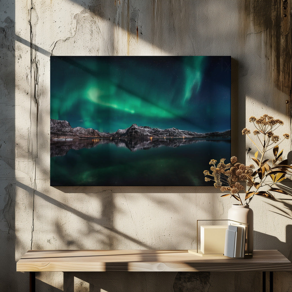 Lofoten Aurora-reflectie | Canvas