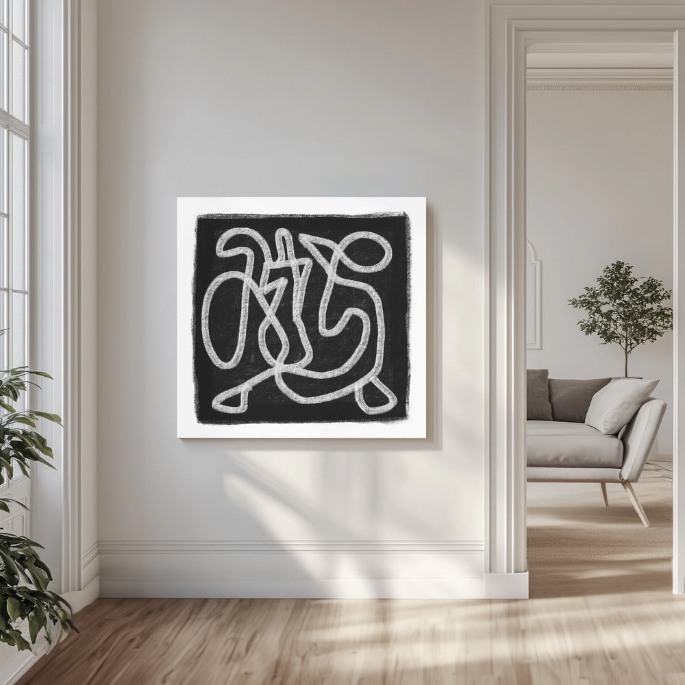 Zwarte Krabbel 3 | Canvas